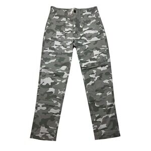 Gap Pants Womens 0 Gray Camo Girlfriend Khaki Stretch Camouflage Utility Chino